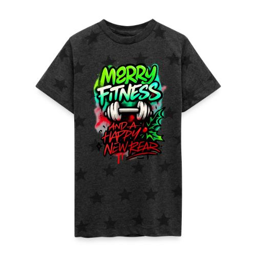 Merry Fitness Christmas Gym Humor - Kid's 5 Star Print T-Shirt
