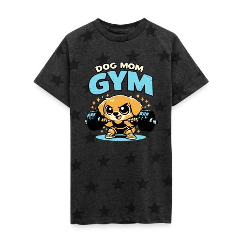 Chibi Dog Gym Workout - Kid's 5 Star Print T-Shirt