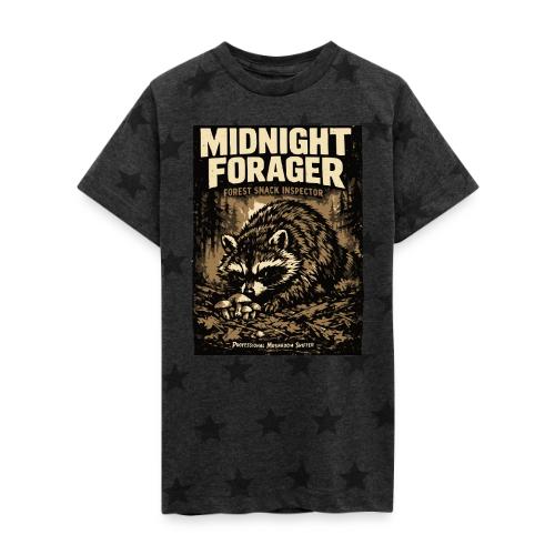 Midnight Forager Raccoon Mushroom Hunter - Kid's 5 Star Print T-Shirt