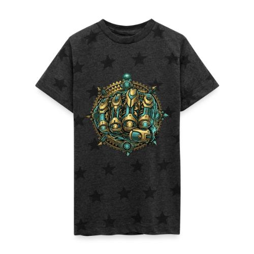 Cyberpunk Power Robot Hand - Kid's 5 Star Print T-Shirt