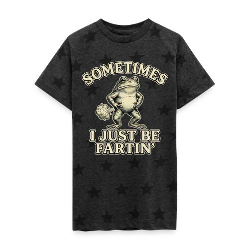 Sometimes I Just Be Fartin Funny Frog Shirt - Kid's 5 Star Print T-Shirt