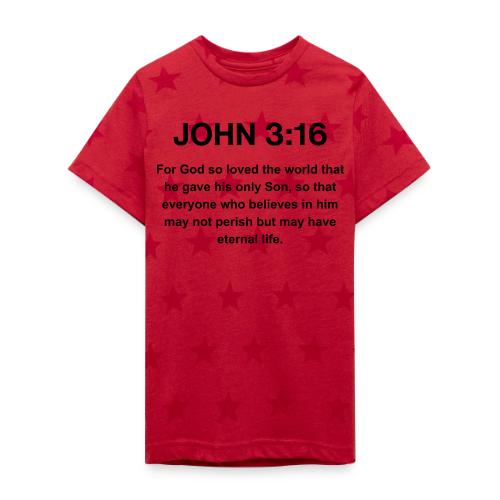 John 3:16 Christian Apparel – Bible Verse Clothing - Kid's 5 Star Print T-Shirt