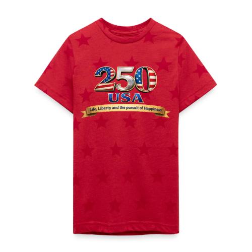 250 USA Liberty Banner - Kid's 5 Star Print T-Shirt