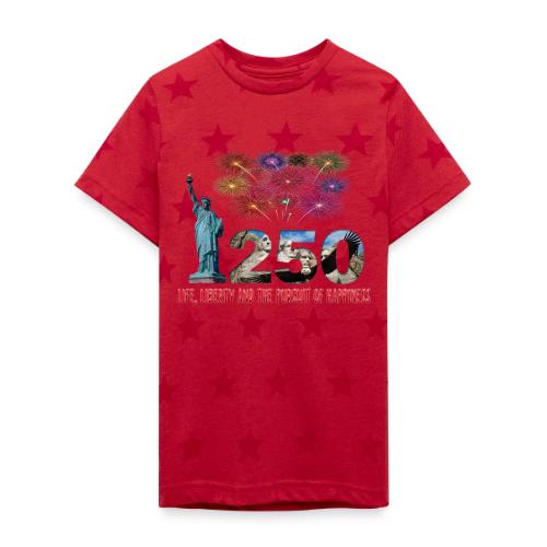 250 Years USA - Kid's 5 Star Print T-Shirt