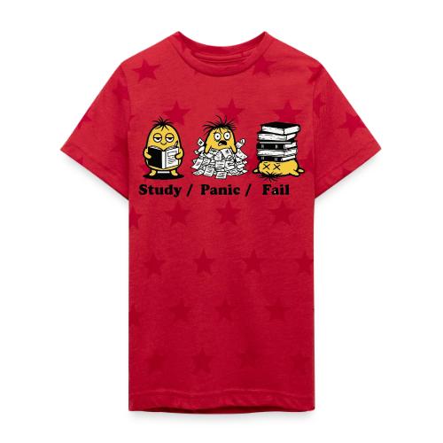 Funny Student Study Panic Fail Back To School - Kid's 5 Star Print T-Shirt