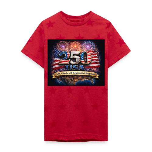 USA 250th Celebration - Kid's 5 Star Print T-Shirt