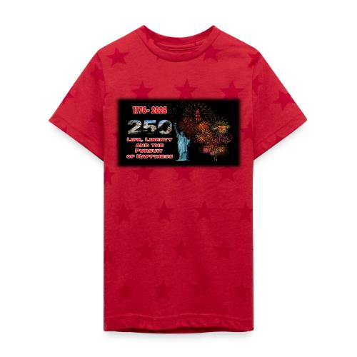 1776 - 2026 - 250 Years USA | Fireworks - Kid's 5 Star Print T-Shirt