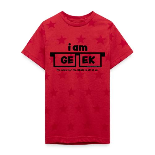 iamGEEK Classic Black - Kid's 5 Star Print T-Shirt