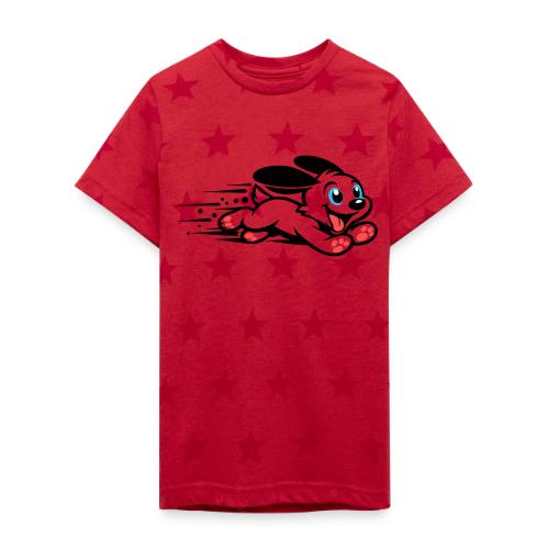 Speedy Pup Sprint on the Run - Kid's 5 Star Print T-Shirt