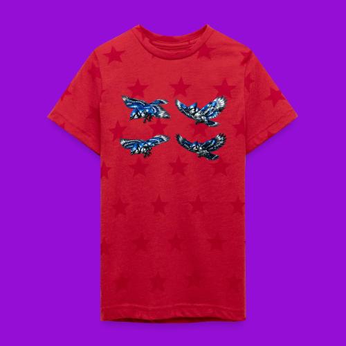 Silver Blue Jay Flight Stages - Kid's 5 Star Print T-Shirt