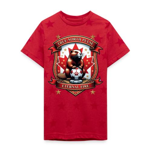 Canada Beaver Crest T-Shirt, Pride Badge Gift - Kid's 5 Star Print T-Shirt