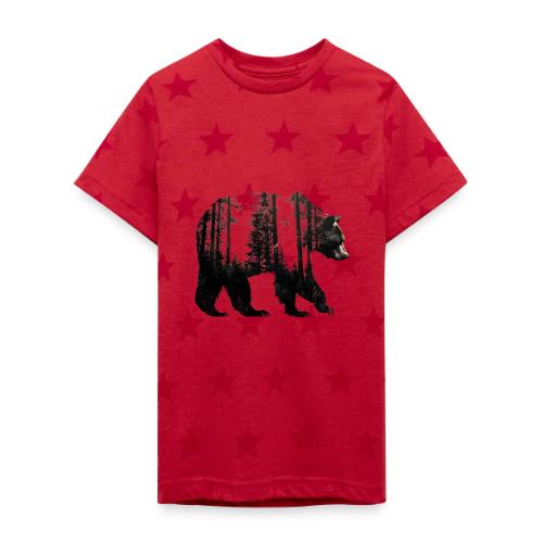 Evergreen Bear Silhouette - Kid's 5 Star Print T-Shirt
