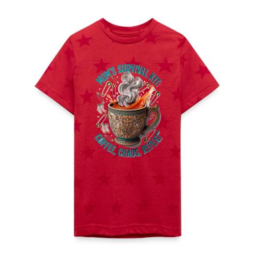 Mom's Survival Kit Tee | Coffee Chaos - Kid's 5 Star Print T-Shirt