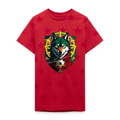 Portugal Iberian Wolf Soccer T Shirt,Football Gift - Kid's 5 Star Print T-Shirt