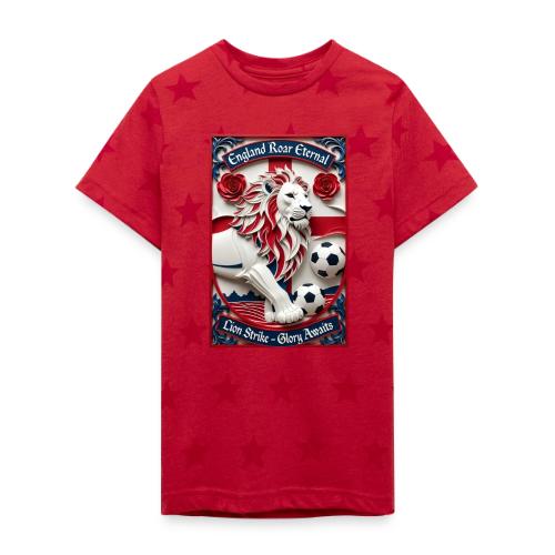 England Lion Soccer T Shirt, Football Pride Gift - Kid's 5 Star Print T-Shirt