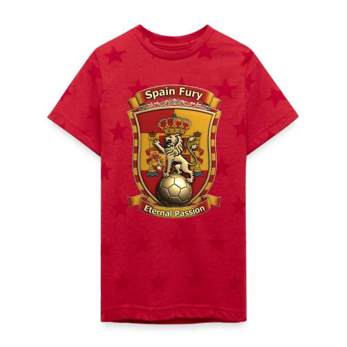 Spain Lion Fury T-Shirt, Spanish Crest Gift - Kid's 5 Star Print T-Shirt