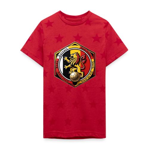 Belgium Lion Valor T-Shirt, Belgian Pride Gift - Kid's 5 Star Print T-Shirt
