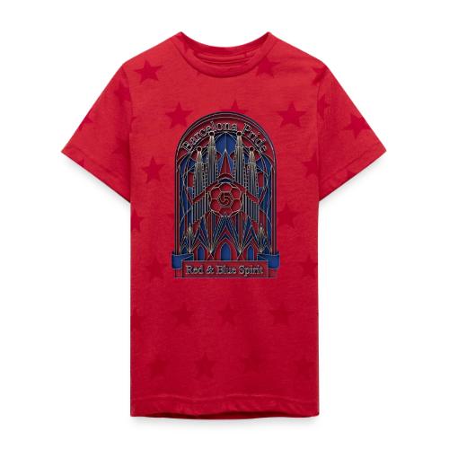 Barcelona Scarlet Pride T Shirt, Vibrant City Gift - Kid's 5 Star Print T-Shirt