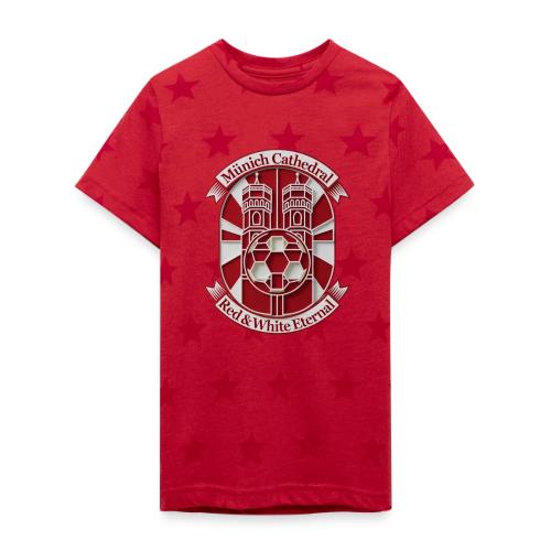 Munich Cathedral T Shirt, German Football Fan Gift - Kid's 5 Star Print T-Shirt