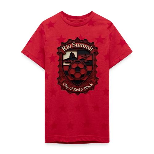 Flamengo Scarlet Summit T-Shirt, Football Gift - Kid's 5 Star Print T-Shirt