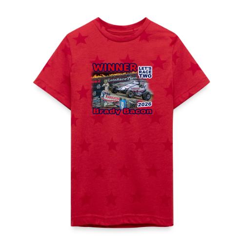 Brady Bacon #LetsRaceTwo Winner - Kid's 5 Star Print T-Shirt