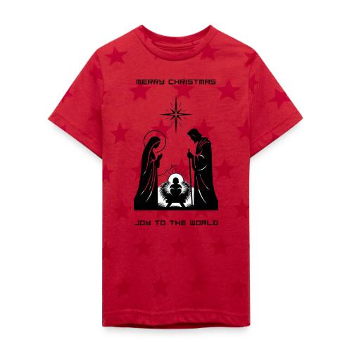 Joy to the World T-Shirt | Minimalist Nativity - Kid's 5 Star Print T-Shirt