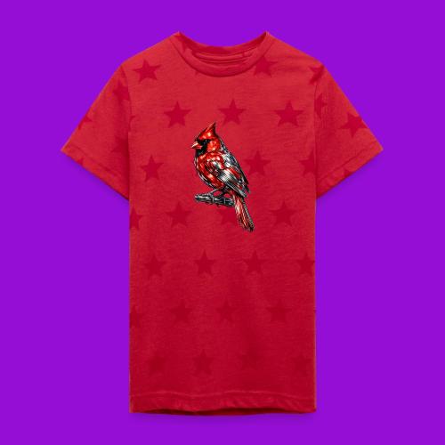 Silver Cardinal - Kid's 5 Star Print T-Shirt
