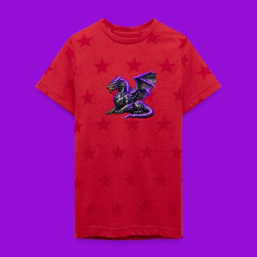 Neon Dragon at Rest - Kid's 5 Star Print T-Shirt