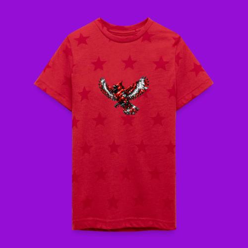 Silver Cardinal in Flight - Kid's 5 Star Print T-Shirt