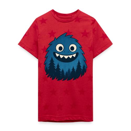 Whimsical Blue Forest Monster – Cute Cartoon Night - Kid's 5 Star Print T-Shirt