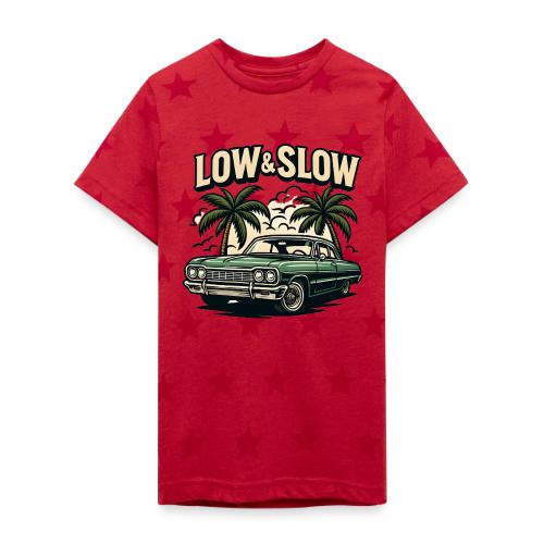 Classic Lowrider Car | Low & Slow Retro T-Shirt - Kid's 5 Star Print T-Shirt