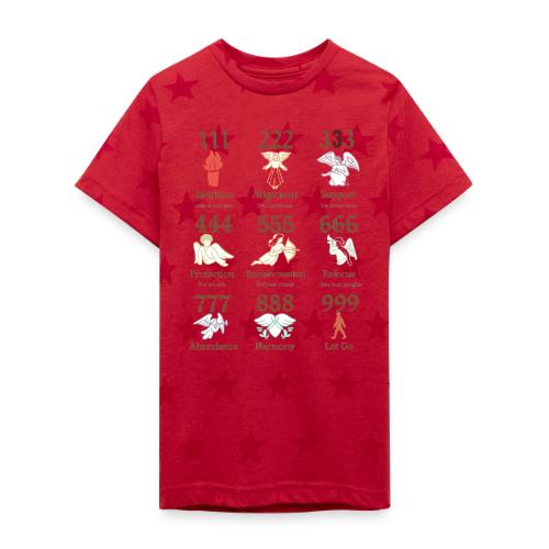 Mystic Angel Numbers Spiritual Symbols on Gildan - Kid's 5 Star Print T-Shirt