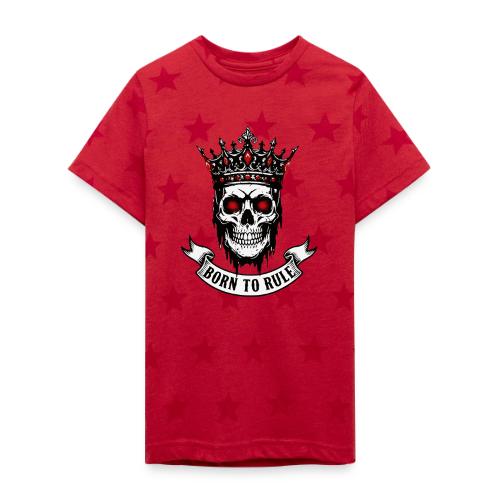Born to Rule Skull King - Kid's 5 Star Print T-Shirt