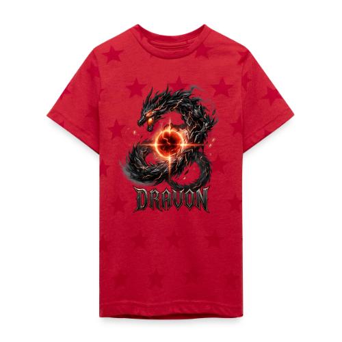 Dravon Fire Dragon Dark Fantasy Graphic T-Shirt - Kid's 5 Star Print T-Shirt