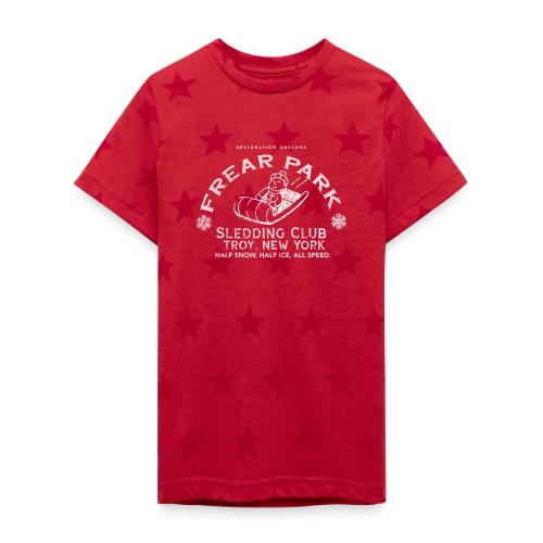 RO Frear Park Sledding Club Distressed Light - Kid's 5 Star Print T-Shirt