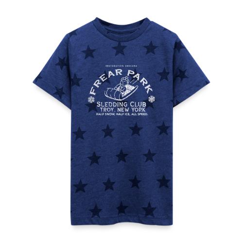 RO Frear Park Sledding Club Distressed Light - Kid's 5 Star Print T-Shirt