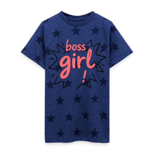 Boss Girl Bold Feminist Statement - Kid's 5 Star Print T-Shirt