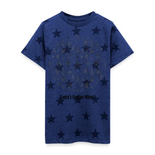 Santa's Festive Wheel T-Shirt - Kid's 5 Star Print T-Shirt