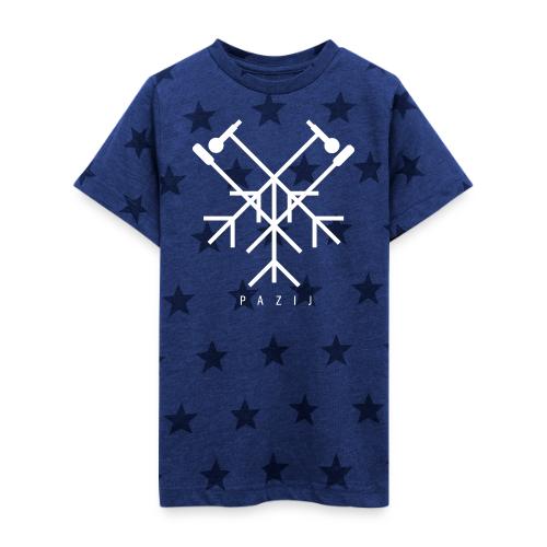 Pazij White Logo - Kid's 5 Star Print T-Shirt