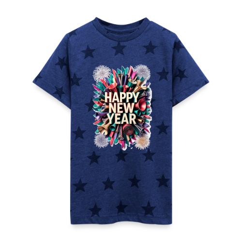 New Year's Party Horn T-Shirt - Kid's 5 Star Print T-Shirt