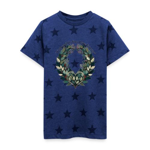 Crowned by Your Love Forever Laurel Wreath T-Shirt - Kid's 5 Star Print T-Shirt