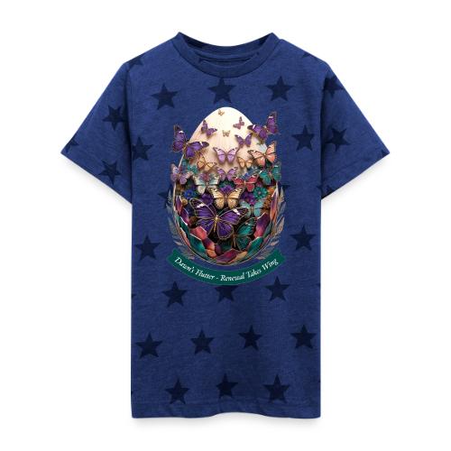 Easter Dawn's Flutter Butterfly T Shirt, Gift - Kid's 5 Star Print T-Shirt