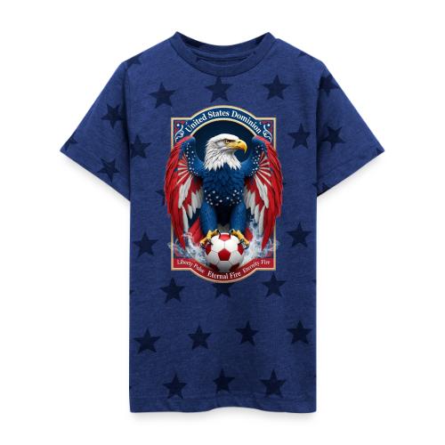USA Eagle Emblem T Shirt, USA Soccer Pride Gift - Kid's 5 Star Print T-Shirt
