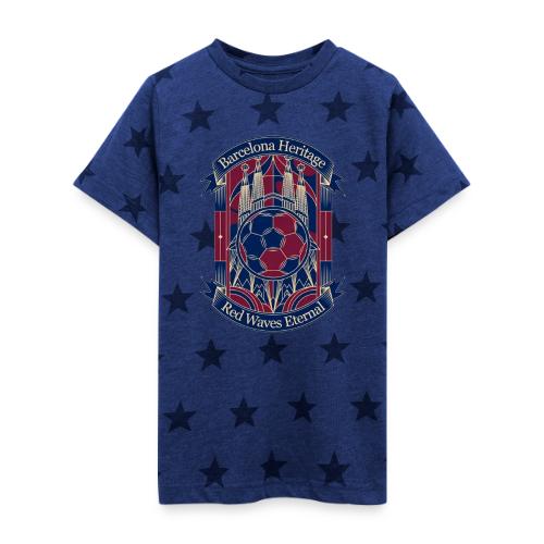 Barcelona Red Heritage T Shirt, Barsa fan Gift - Kid's 5 Star Print T-Shirt