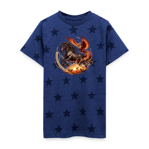 Year of the Horse Phoenix T Shirt, Lunar NY Gift - Kid's 5 Star Print T-Shirt