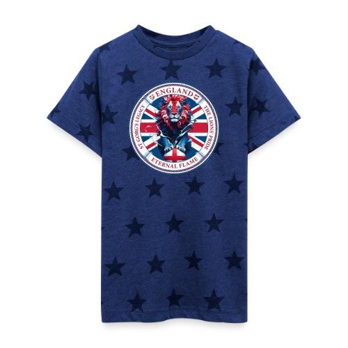 England Lion Emblem T Shirt, Flag Pride Gift - Kid's 5 Star Print T-Shirt