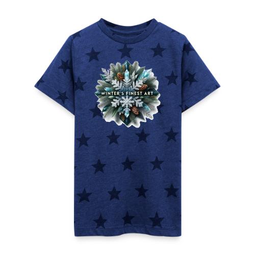 Intricate Frozen Evergreen T-Shirt - Kid's 5 Star Print T-Shirt