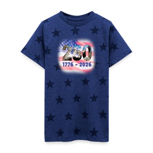 1776 - 2026 | 250 Years USA - Kid's 5 Star Print T-Shirt