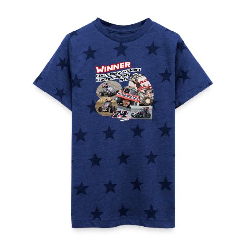 Luke Hall - Eldora Speedway FFN#1 Design 2 - Kid's 5 Star Print T-Shirt