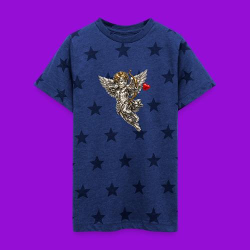 Metallic Cupid - Kid's 5 Star Print T-Shirt